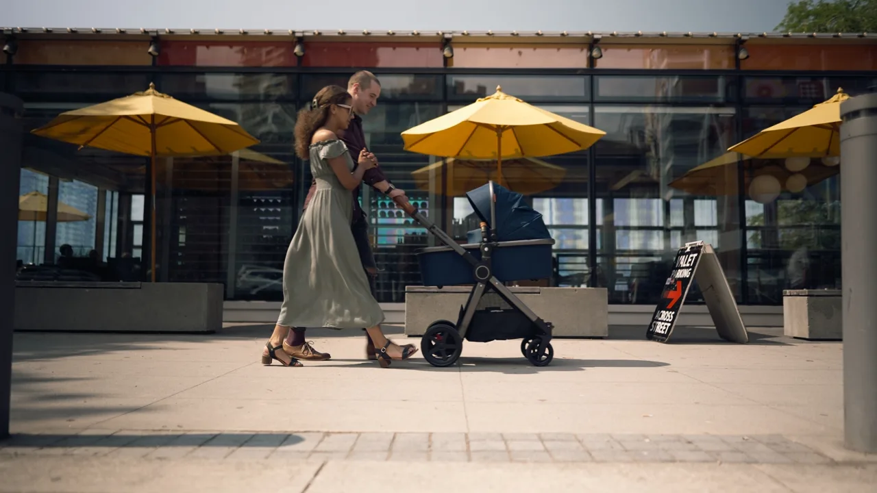 Baby stroller lifestyle product video for baby gear ecommerce and Amazon listing pages